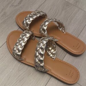 A New Day Women's Metallic Braided Sandals